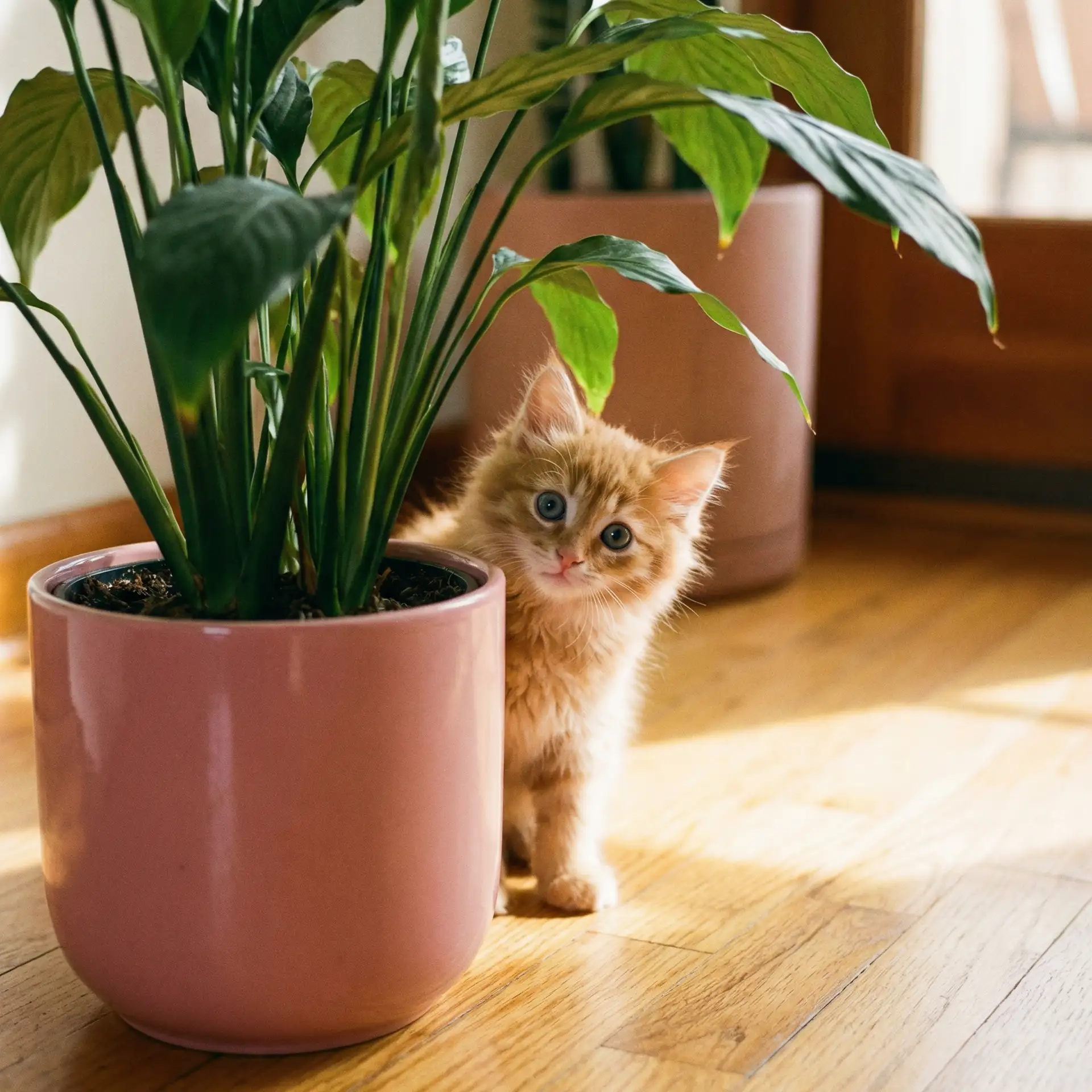 小猫从花盆后探头 - 新版猫咪目前的地址入口